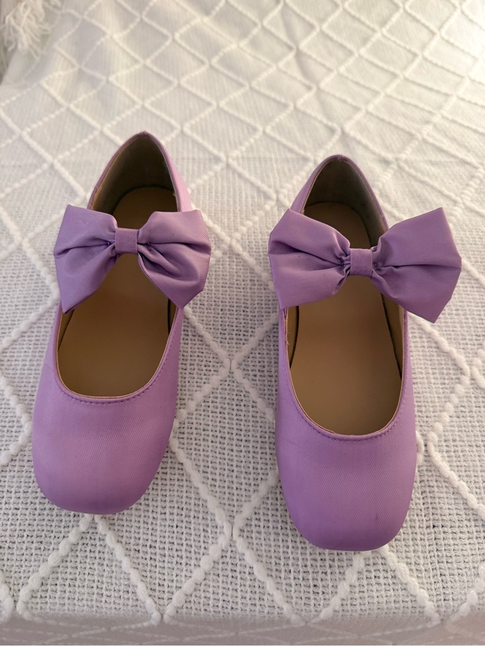 Janie & Jack Lavender Bow Flats Size 13 Girls Dress Shoes Like New